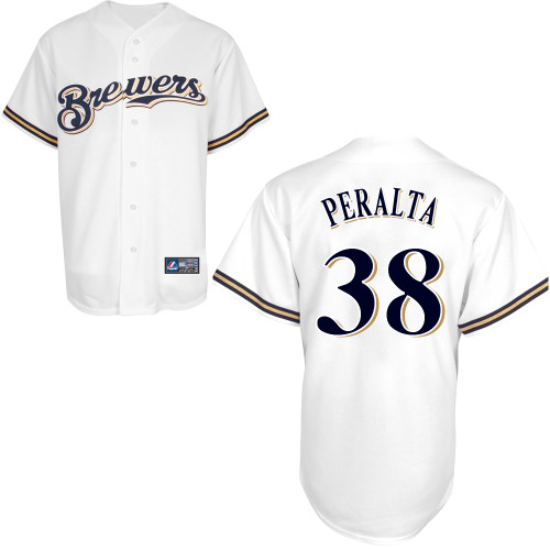 Wily Peralta #38 Youth Baseball Jersey-Milwaukee Brewers Authentic Home White Cool Base MLB Jersey